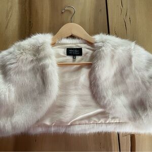 Helen Moore, Made in England Faux Fur Shrug in Cream